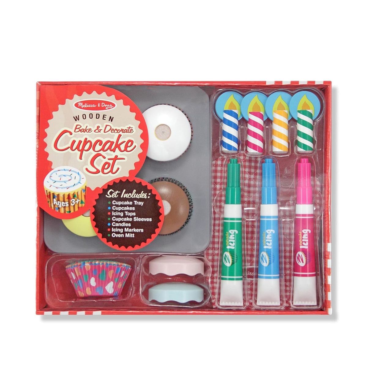 Melissa & Doug Juego De Pastelitos De Madera para Hornear Y Decorar
