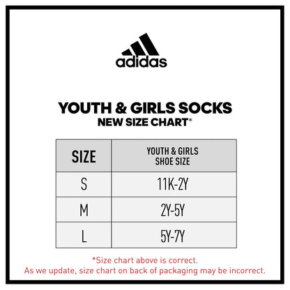 adidas Low Cut Ankle Socks for Boys and Girls Youth (6-pack) Athletic Cushioned and Comfortable Calcetín de corte bajo Unisex niños