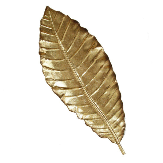 Stratton Home Decor SHD0112 Elegant Leaf Wall Decor, 8.46 W X 1.77 D X 21.06 H, Gold