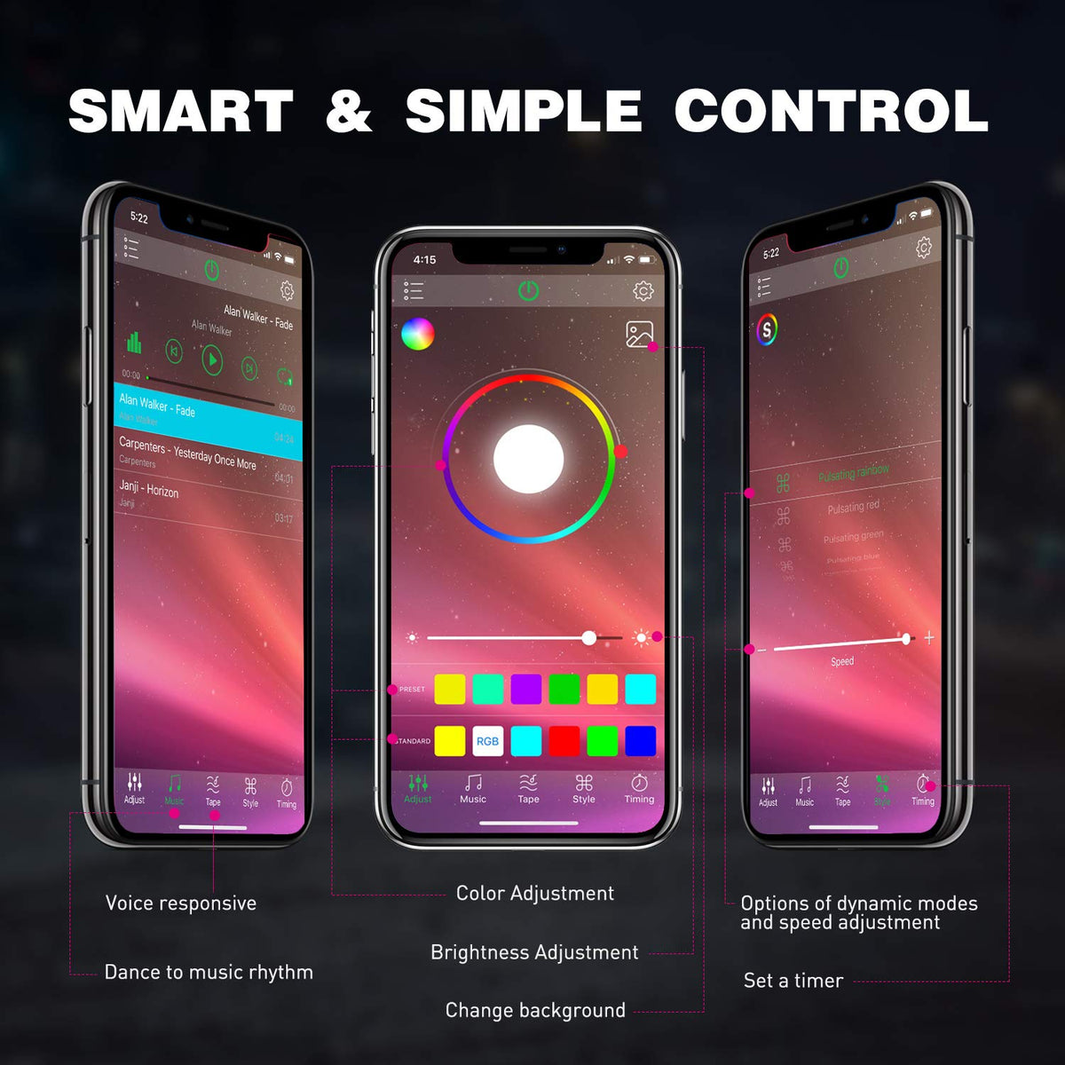 Nilight Kit de Luces LED RGB, 4 cápsulas de luz de neón Multicolor con Control de aplicación Bluetooth, Modo de música Intermitente, luz de Pozo para camión, ATV, UTV, RZR SUV