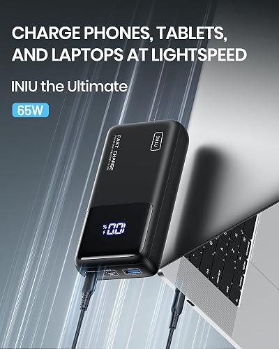 INIU Laptop Power Bank Compacto 25000mAh 100W Carga Rapida Batteria Externa | 3-Output Carga Rápida, Apto para Avión de Viaje, Bateria Portatil para MacBook, Steam Deck, iPhone 17, Samsung, iPad etc