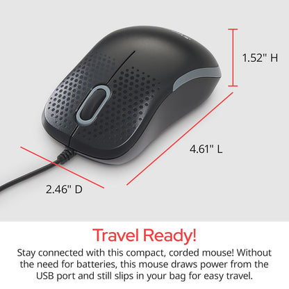 Verbatim Mouse óptico silencioso con Cable - Negro
