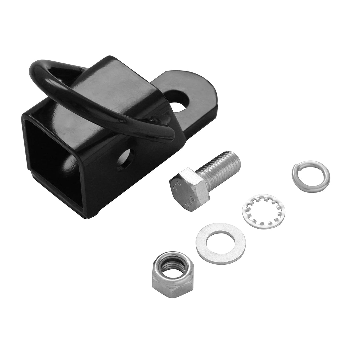 MaxxHaul 50619 Adaptador de Receptor de Enganche de Remolque para Tubo Receptor de 2 Pulgadas con Anillo en D Soldado