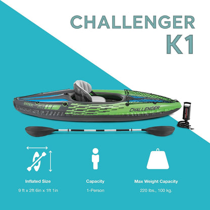 Intex Challenger - Juego Inflable de Kayak con remos de Aluminio