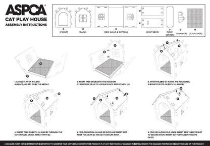 ASPCA Casa de Juegos de cartón para Gatos con rascador de Gatos, 19 Pulgadas de Largo x 13 Pulgadas de Ancho x 17 Pulgadas de Alto