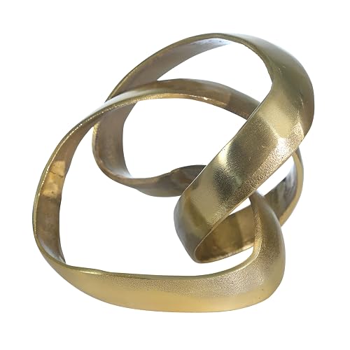 Sagebrook Home Escultura Decorativa de Aluminio de Moderna con Detalles metálicos para decoración del hogar la Oficina el Dormitorio o la Sala de Estar Dorada 7 Pulgadas