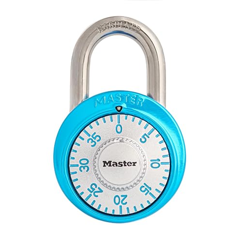 Master Lock 1561DLTBLU Locker Lock Combination Padlock, 1 Pack, Light Blue