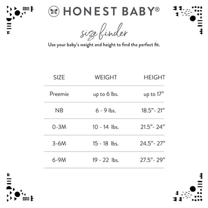 HonestBaby Organic Cotton Footed Sleep & Play Pajamas Mamelucos para bebs y Nios pequeosBebé-Niños