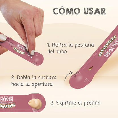 Meowee! Premio para Gato Omega 3 y 6 Piel Sana y Pelaje Brillante 20 pzas