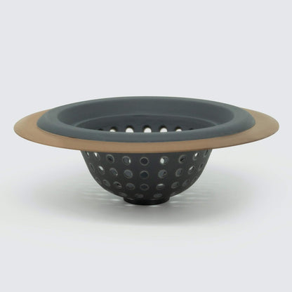 ExcelSteel Colador de cesta de fregadero de silicona, 4.5 pulgadas, cobre