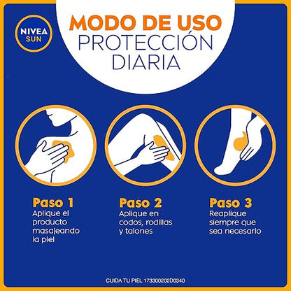 Protector Solar Corporal NIVEA SUN Protección E Hidratación Fps30+ 200Ml, Con Vitamina C Y Ácido Hialurónico,