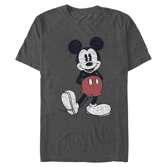 Disney Camiseta con Aspecto Desgastado de Mickey Mouse de tamaño Completo Lavado en Espiral