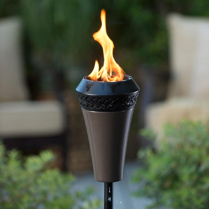 TIKI Brand Island King 1120129 - Antorcha TIKI para patio trasero, patio y jardín, color café metálico, 65 pulgadas, 1120129