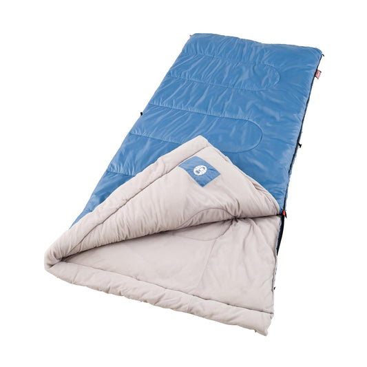Coleman Sun Ridge - Saco de Dormir de 10 °F, Ligero para Clima Fresco, con Aislamiento y Tubo de Tiro, Lavable a máquina