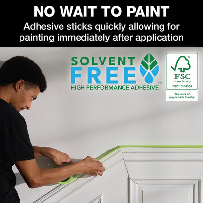 FrogTape - Cinta de pintor avanzada, 1.5 pulgadas de ancho (1.41 pulgadas x 45 yardas), cinta multisuperficie con bloque de pintura, se adapta alrededor de curvas y contornos, extraíble sin desgarros,