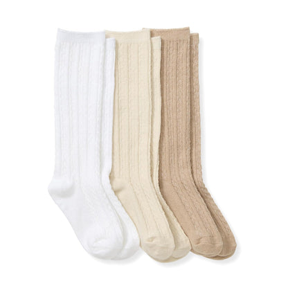 Burt's Bees Baby Knee High Organic Cotton Cable Knit Calcetines Bebé-Niñas