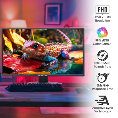 Sceptre New 22 Inch 1080p LED Monitor 1920 x 1080 75Hz HDMI x2 VGA 99% sRGB Build-in Speakers, Blue Light Shift Machine Black (E22 Series)