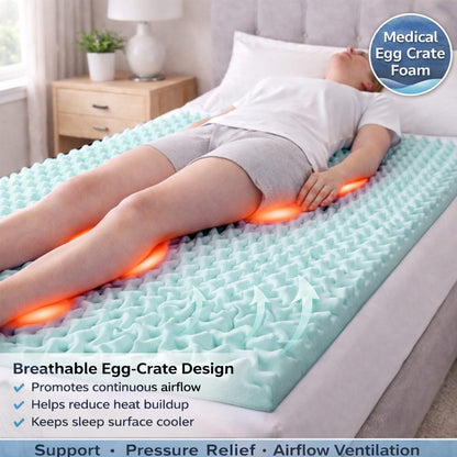 DMI - Cubrecolchón individual XL, espuma para aliviar la presión, distribución de peso y flujo de aire mejorado, cubrecolchón de cama de recámara de 2 pulgadas, comodidad y alineación mejoradas, color