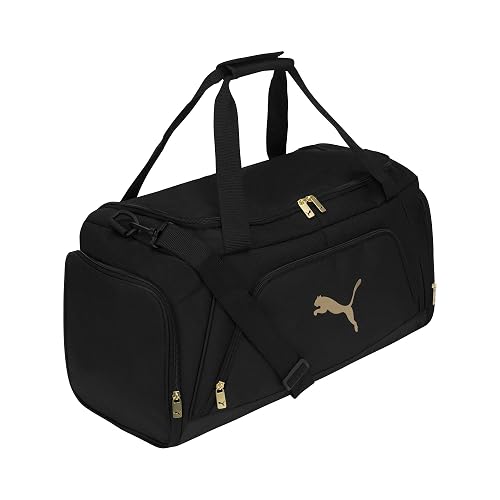 Puma Evercat Accelerator Bolsa de Lona | Negro/Oro, uno-talla, correa ajustable extraíble, bolsillo para zapatos