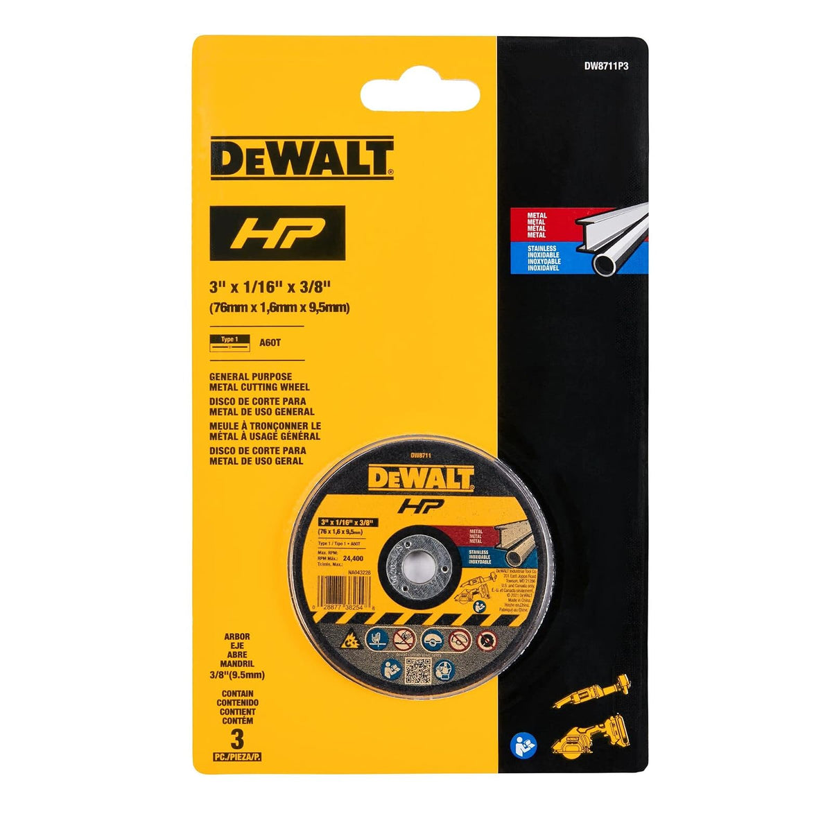 Dewalt (DW8711P3) - Rueda de corte de 3 pulgadas