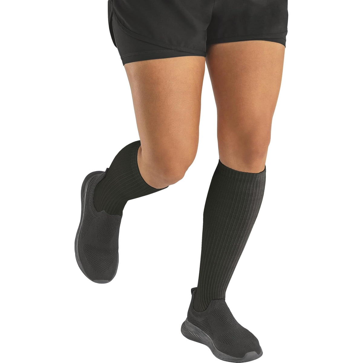 JOBST Activa Athletic Calcetines de Compresión 15-20 mmHg hasta la Rodilla - M - Negro -