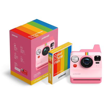 Polaroid Now 3ª generación de cámara instantánea Tipo I + Paquete de película, Ahora cámara Rosa + 16 Fotos en Color (6669)