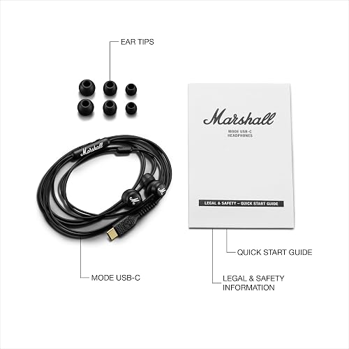 Marshall Mode USB-C Audífonos Alámbricos - Negro/Latón