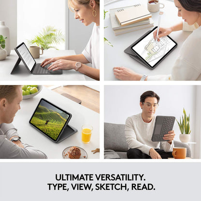 Logitech Folio Touch para iPad, Funda con Teclado con Trackpad y conexión Smart Connector para iPad Air (4ª y 5ª generación) - Grafito