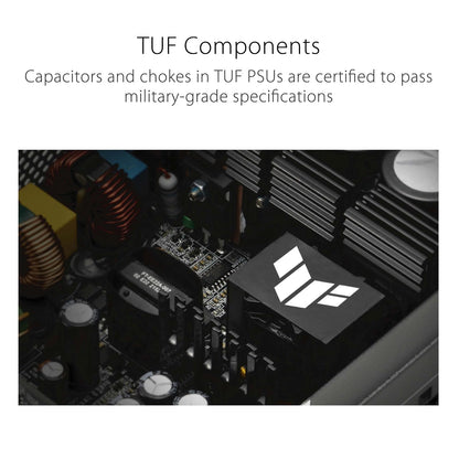 ASUS TUF Gaming 1000 W Gold White Edition (1000 W, Fuente de alimentación Totalmente Modular, 80+ Gold Certificed, componentes de Grado Militar, Doble rodamiento de Bolas, Ventilador de tecnología