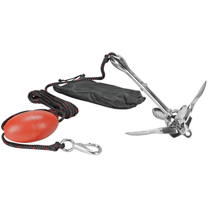 Extreme Max Kit de Ancla de Rezón Completo 3.5 lb, Acero Inoxidable, Plateado, 3006.6702