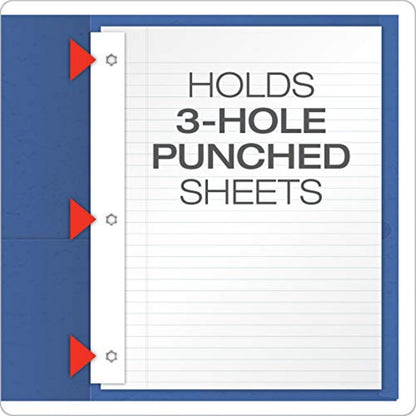 Oxford 57702 Portafolios con doble bolsillo, Assorted Colors (Royal Blue, Red, Yellow, Teal, Purple)