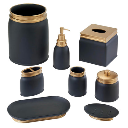 Avanti Linens - Dispensador de jabón/bomba de loción, esencial para el baño de invitados, decoración moderna del hogar (colección Memphis, negro)