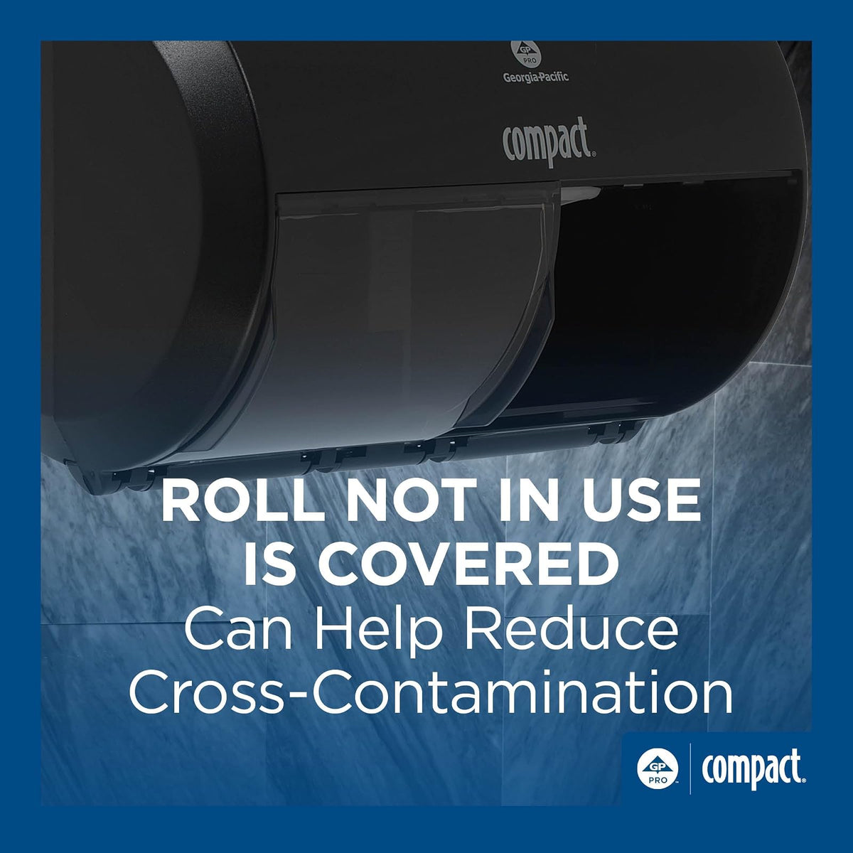 Georgia-Pacific Compact Side-by-Side Double Roll Toilet Paper Dispenser, 56784A, Black