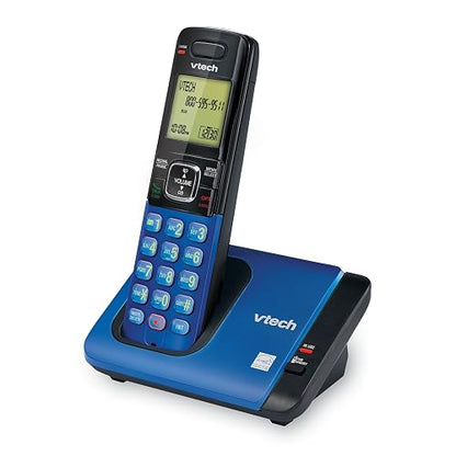 Teléfono Vtech DECT 6.0 con base para identificación de llamadas y llamada en espera, Azul/Negro