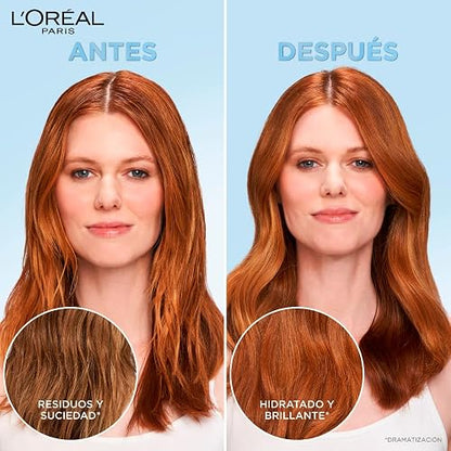 L'Oréal Paris Ever Pure Clarify & Restore Shampoo Efecto Detox, 200 ml | Fórmula vegana sin sulfatos ideal para pelo teñido. Hidrata, limpia a profundidad y aporta vitaminas con aroma de tipo spa.