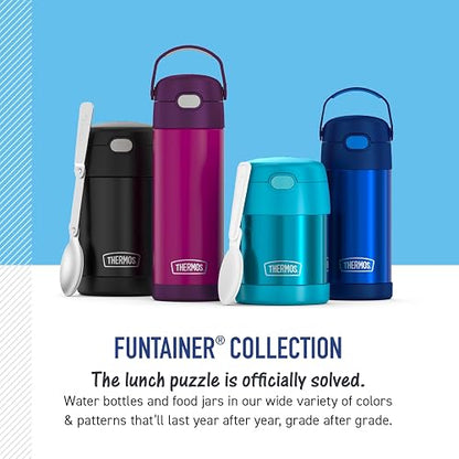 THERMOS FUNTAINER Botella aislada al vacío de acero inoxidable de 16 onzas con tapa de boquilla ancha, Batman