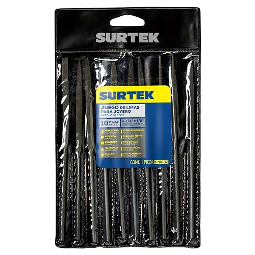 Surtek 120387 Juego de limas combinadas para joyero, 10 piezas