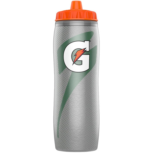 Gatorade Botella Aislante para apretar, Plata, 30 onzas