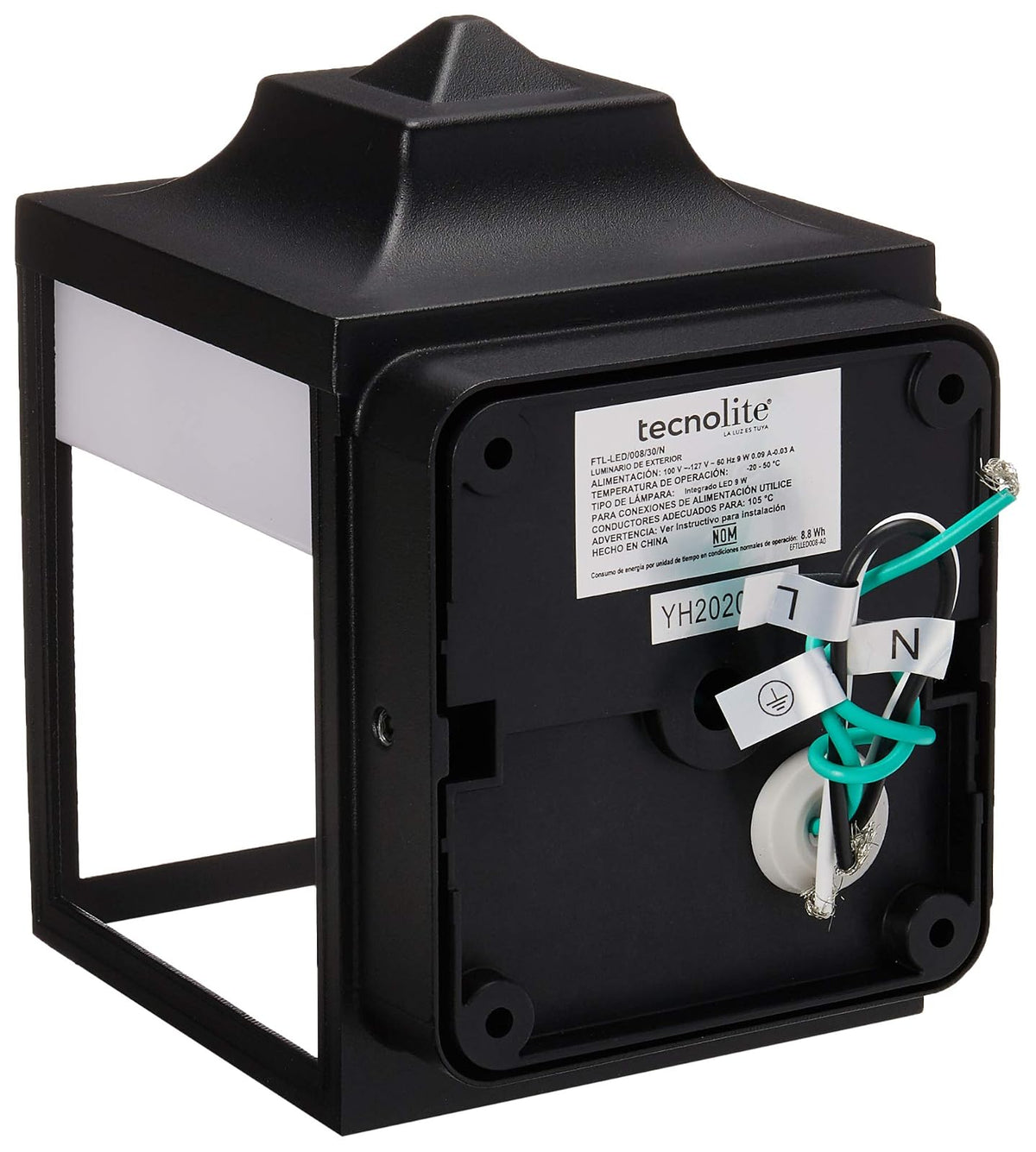 Tecnolite - Lámpara de Pared Arbotante LED Tipo Farol Exterior 9 W, Luz Cálida Brillante, IP44, LED integrado