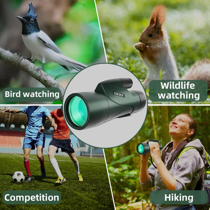 Gosky 12x55 High Definition Monocular Telescope and Quick Smartphone Holder - 2018 Newest Waterproof Monocular -BAK4 Prism for Wildlife Bird Watching Hunting Camping Travelling Wildlife Secenery