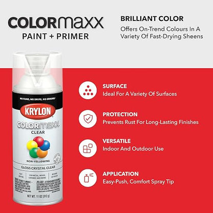 Krylon K05547007 COLORmaxx pintura en aerosol, Brillo, Transparente