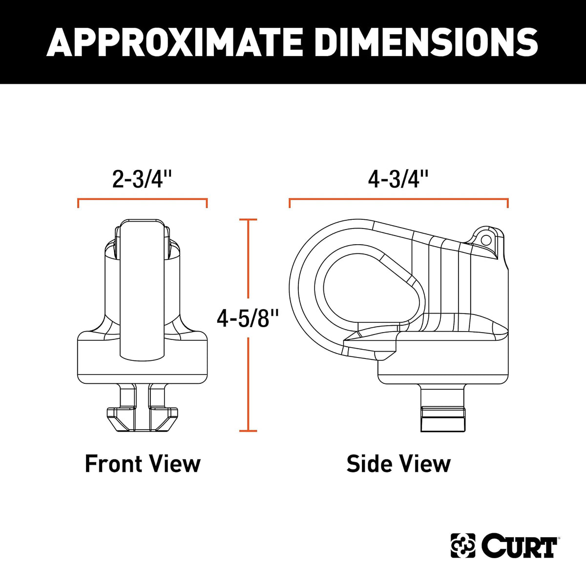 CURT Anclajes de Cadena Gooseneck OEM 30K 60691 para Silverado/Sierra/F-250/F-350 Titan XD Negro