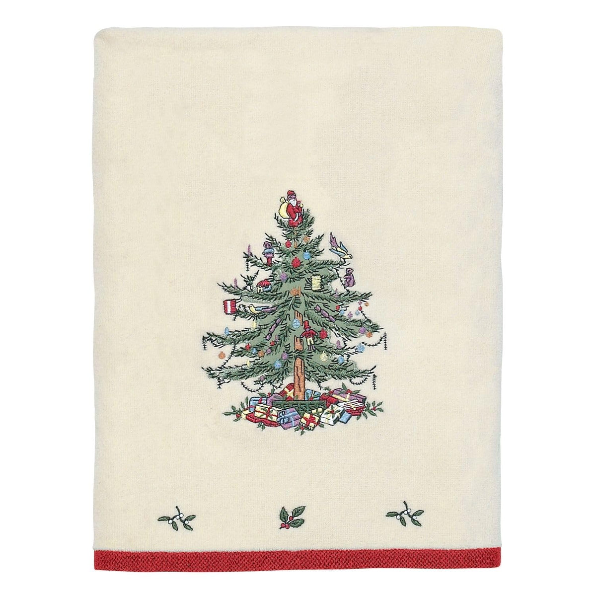 Spode - Toalla de baño, Toalla de algodón Suave y Absorbente, colección de árbol de Navidad