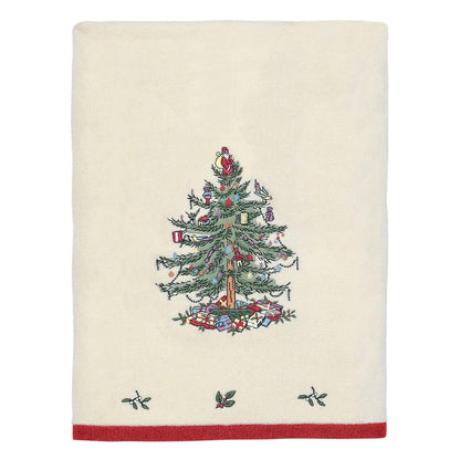 Spode - Toalla de baño, Toalla de algodón Suave y Absorbente, colección de árbol de Navidad