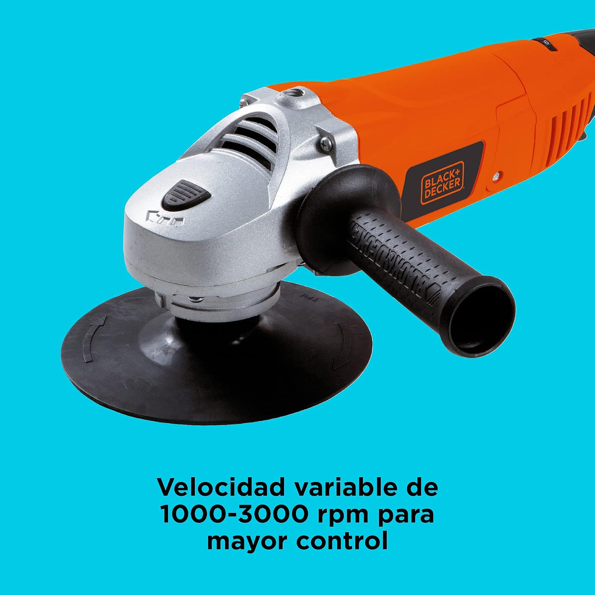 BLACK+DECKER Pulidora y Lijadora 7" (180mm) 1300W con Caja, WP1500K | Pulidora y Lijadora 7" (180mm), 1300W, Incluye Caja para Herramientas