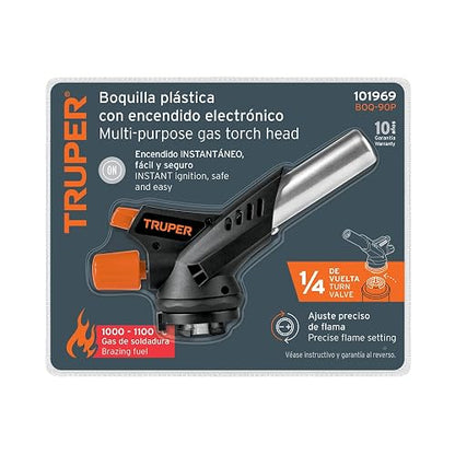Truper BOQ-90P, Soplete plástico, encendido electrónico, 1/4 de vuelta