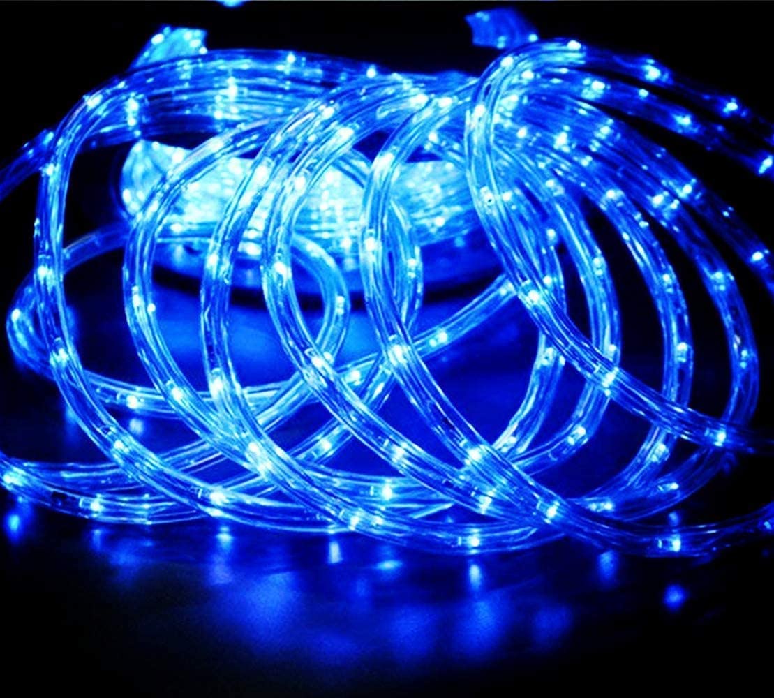 Dosyu 10M LED Navideña, 200LED 110V 2 cables Cuttable de Navidad Luces de la cuerda al aire libre, 200 LED a prueba de agua al aire libre caliente luces de la cuerda para la cubierta(Azul)