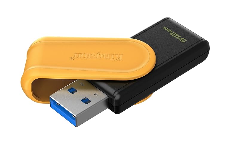 Kingston USB DataTraveler Exodia S, Capacidad: 512GB, USB-A 3.2 Gen 1, Color: Negro/Amarillo, SKU: DTXS/512GB