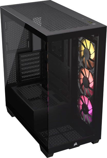 Corsair 3500X ARGB Gabinete PC ATX Doble Cámara Cristal Templado - ARGB - Negro