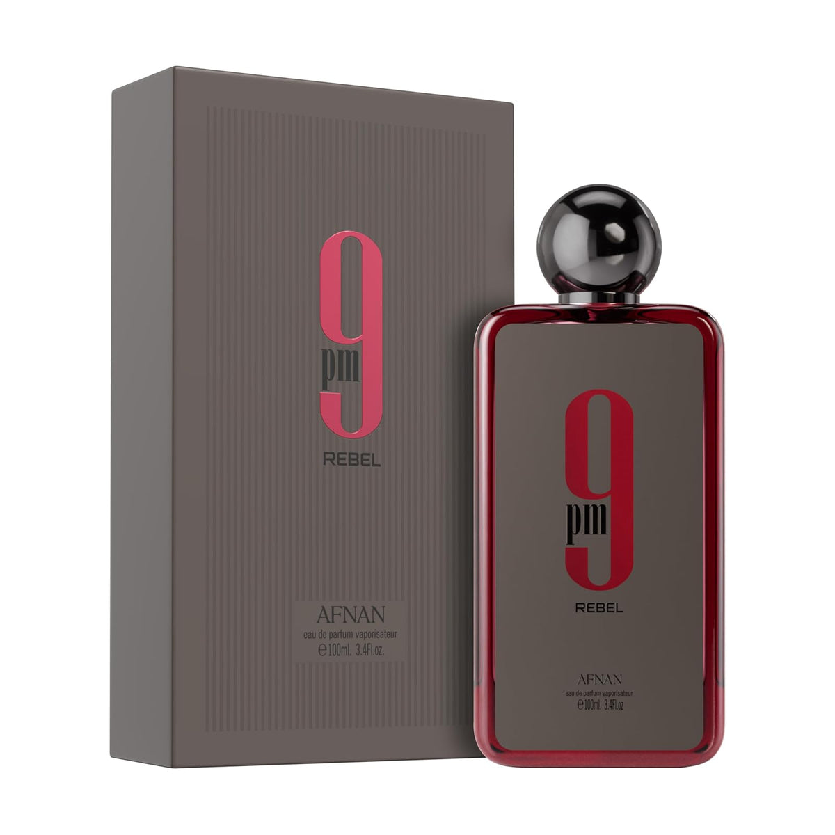 Afnan Agua de Perfume EDP 9PM Rebel (Red) para Adultos unisex, 100ml